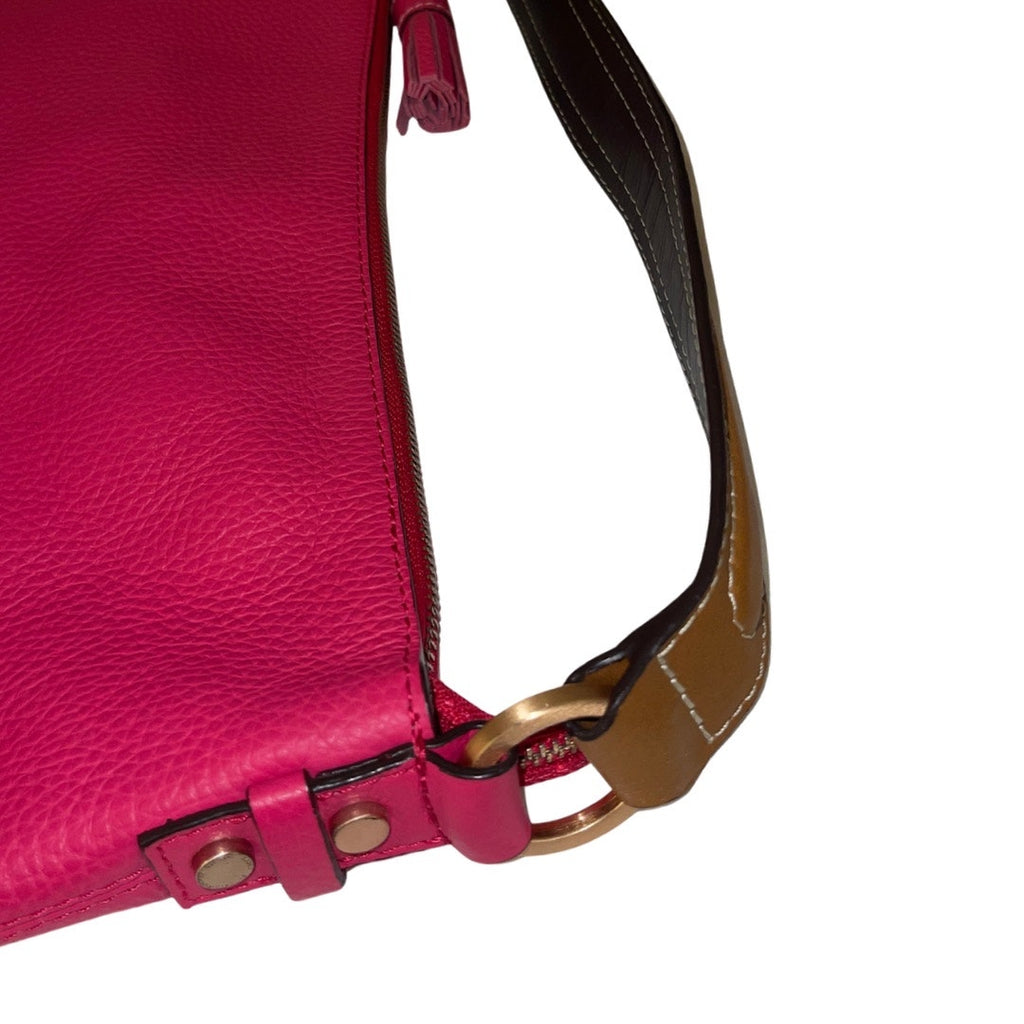 Boden Renee Shoulder Bag Bright Pink Soft Pebbled Leather Purse
