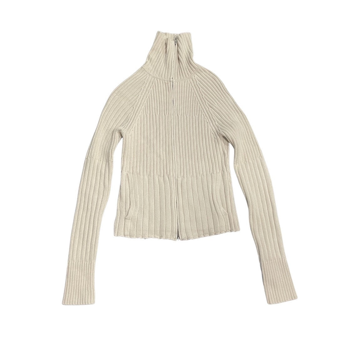 Gap Chunky Ribbed Knit Wide Collar Zipper Cardigan Sweater size Medium Y2K 90s