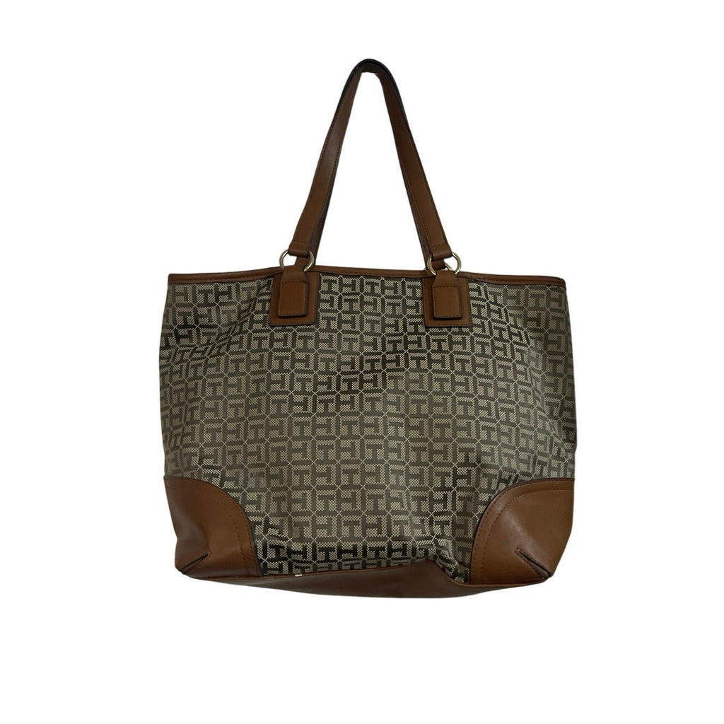 Tommy Hilfiger Monogram Jaden Tote Bag Canvas Faux Leather Classic