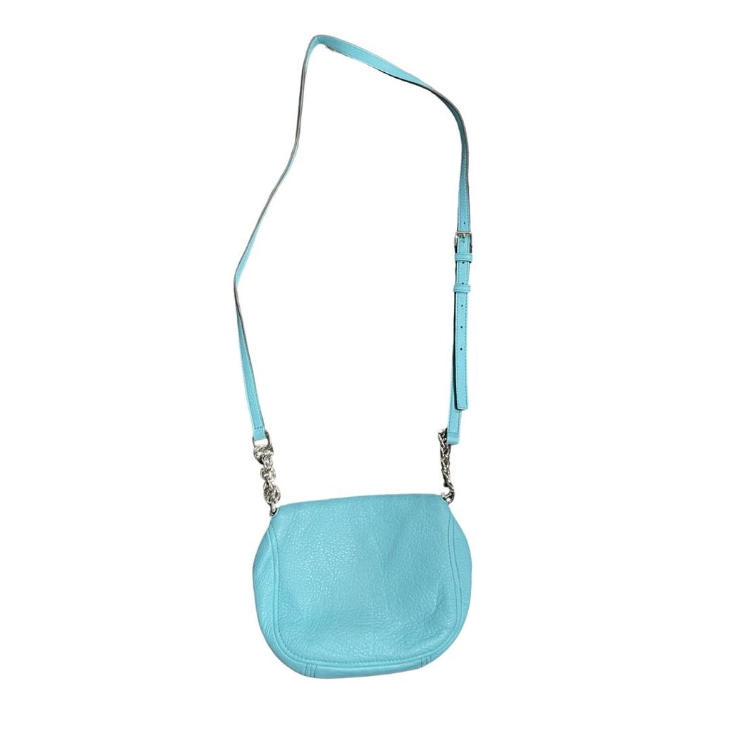 Michael Kors Teal Aqua Pebble Leather Bedford Flap Crossbody Bag Spring Summer