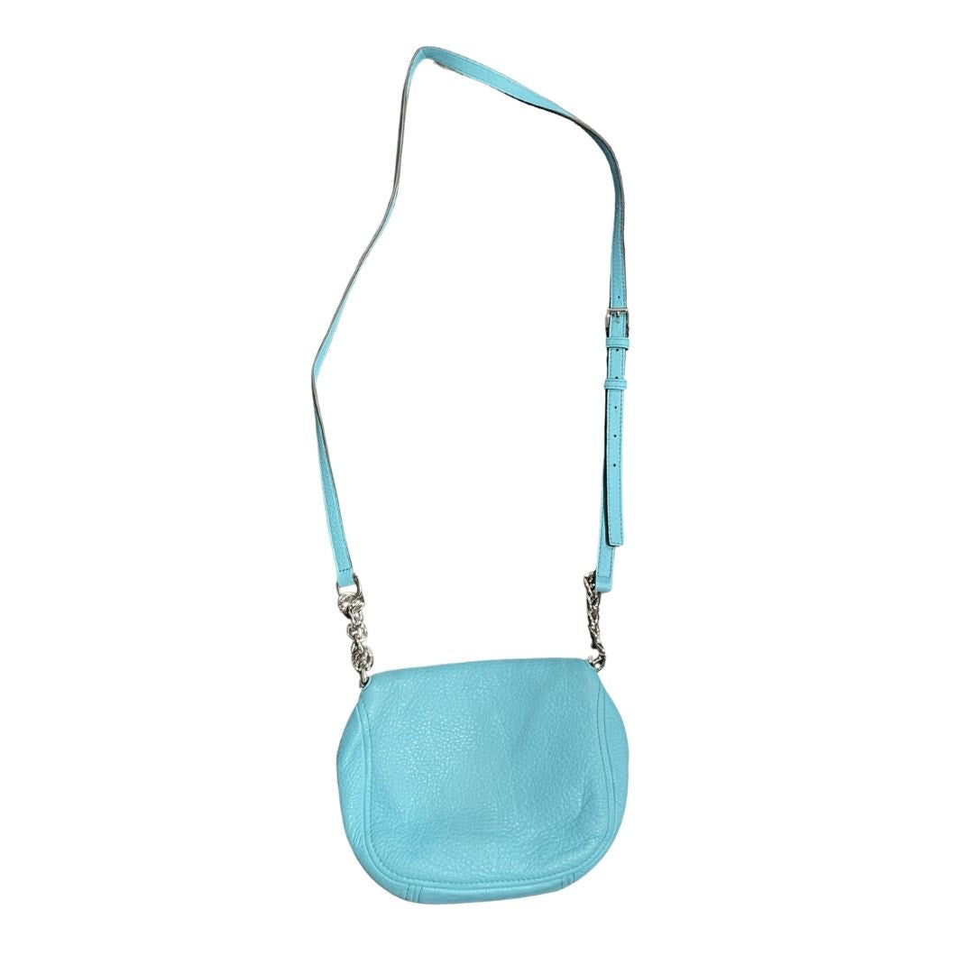 Michael Kors Teal Aqua Pebble Leather Bedford Flap Crossbody Bag Spring Summer