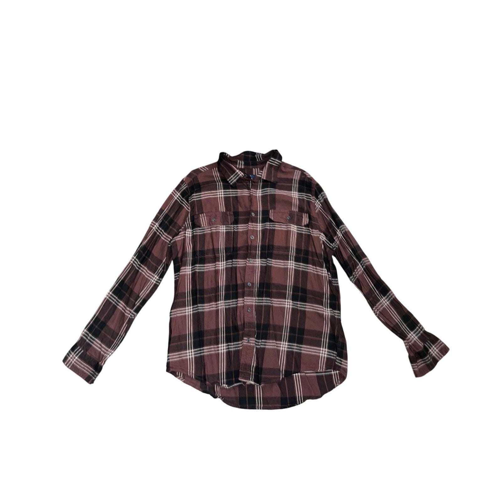 George Plaid Collar Button up long-sleeve flannel Shirt (men)