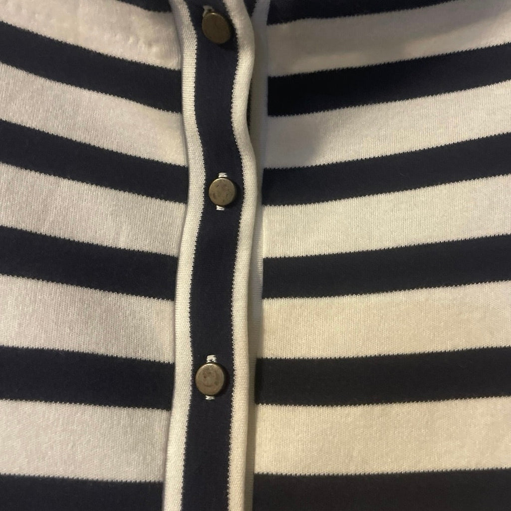 Goodthreads Blue White Stripe 3/4 Sleeve T-Shirt Dress Size M Nautical Coastal