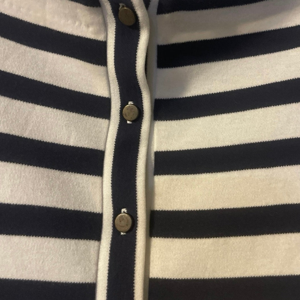 Goodthreads Blue White Stripe 3/4 Sleeve T-Shirt Dress Size M Nautical Coastal