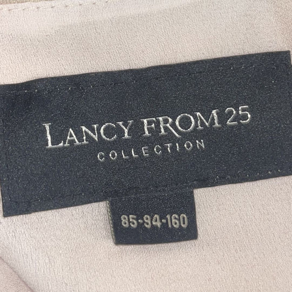 Lancy From 25 Collection Champagne Gold Lace Overlay Cocktail Wedding Prom Dress