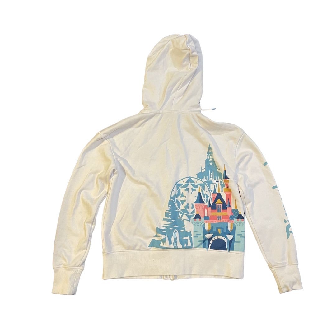 Disneyland Resort Zip up Hooded Sweatshirt Disney Castle Logo Size XS