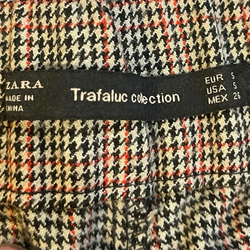 Zara Trafaluc Collection Houndstooth Trouser Pants S Preppy Academia School Girl