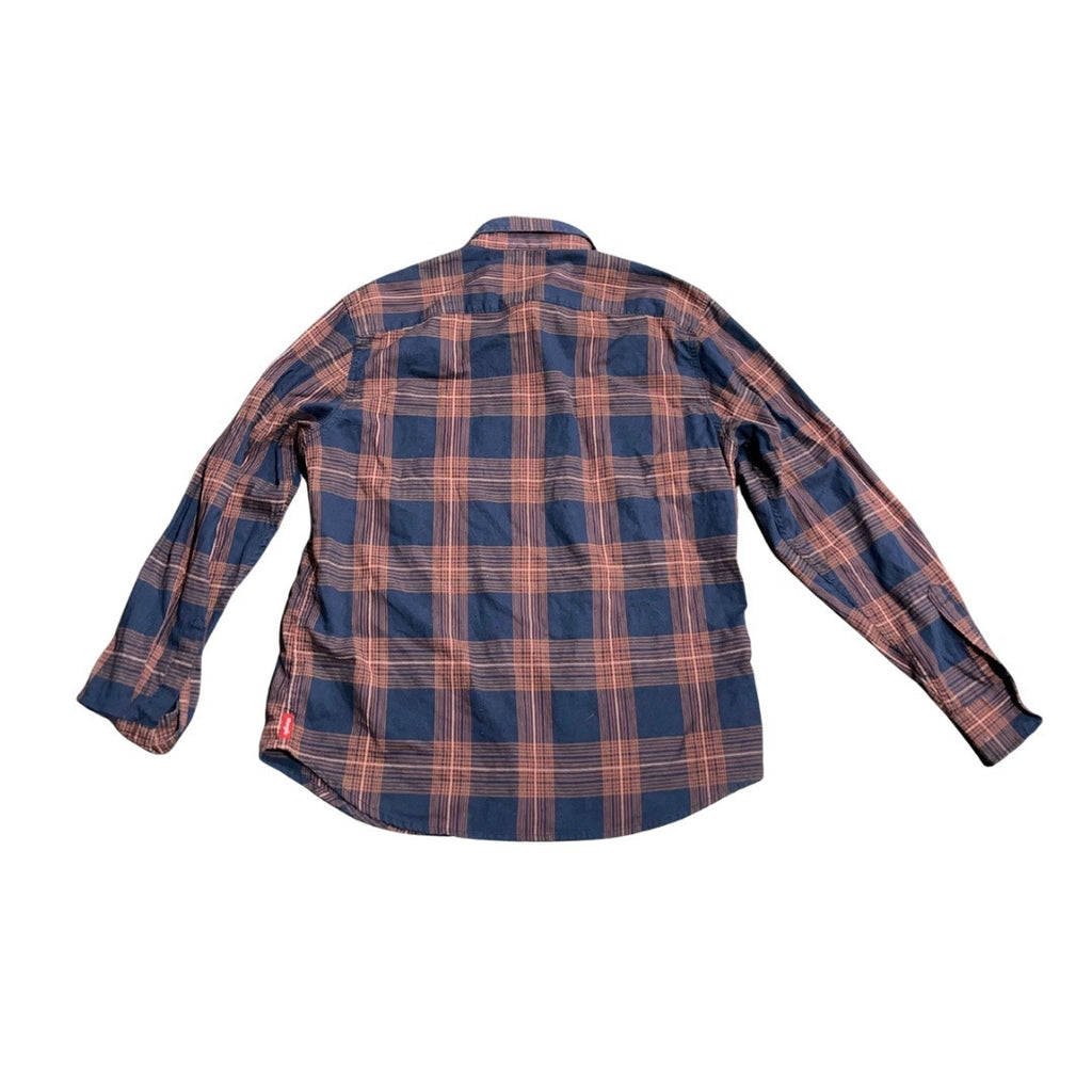 Wrangler Mens Long Sleeve Western Flannel Button up Shirt SZ Large Cowboy Rodeo