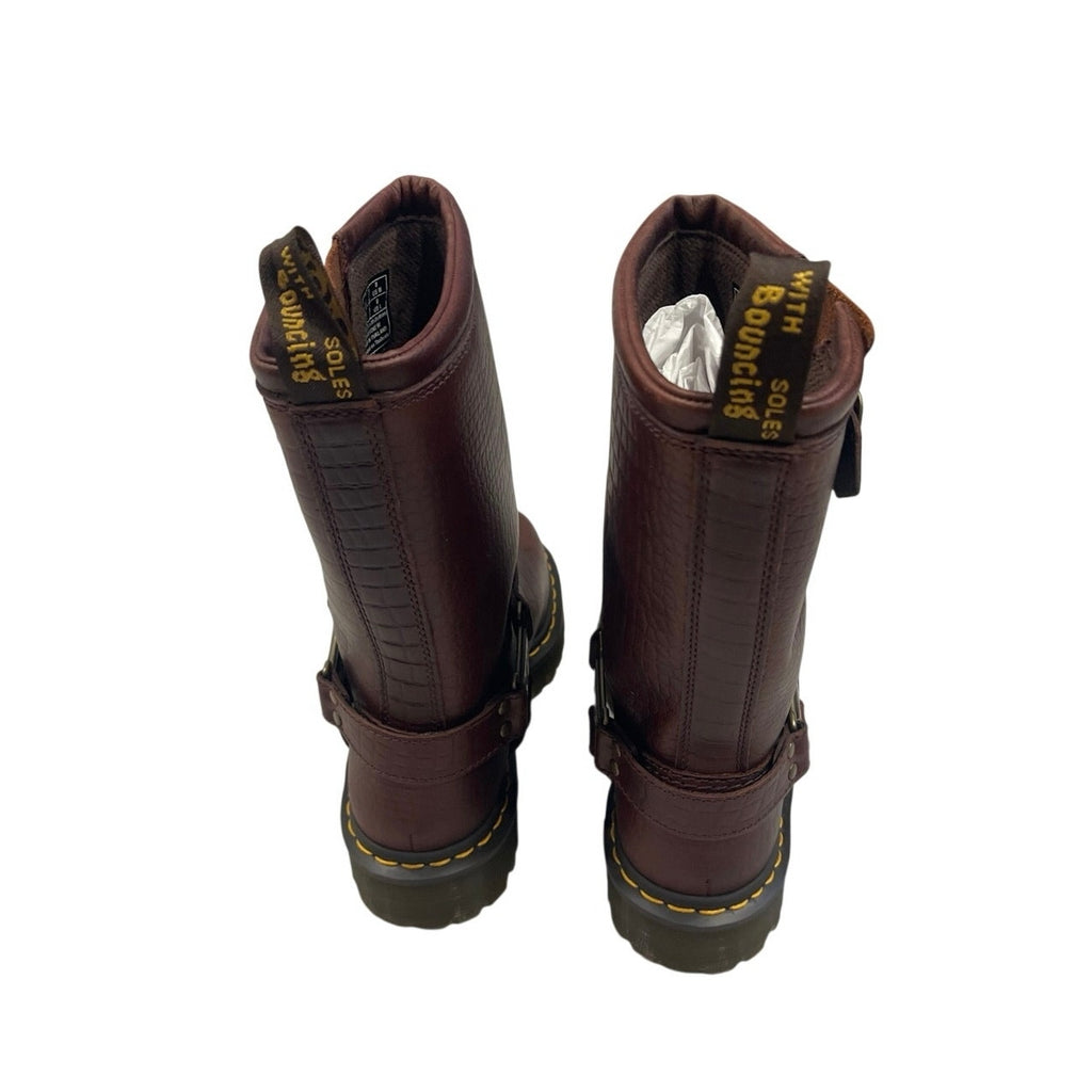 Dr. Martens Airwalk Anistone Hi Reptile Brown Leather Pull on Boots 7 Punk NWB