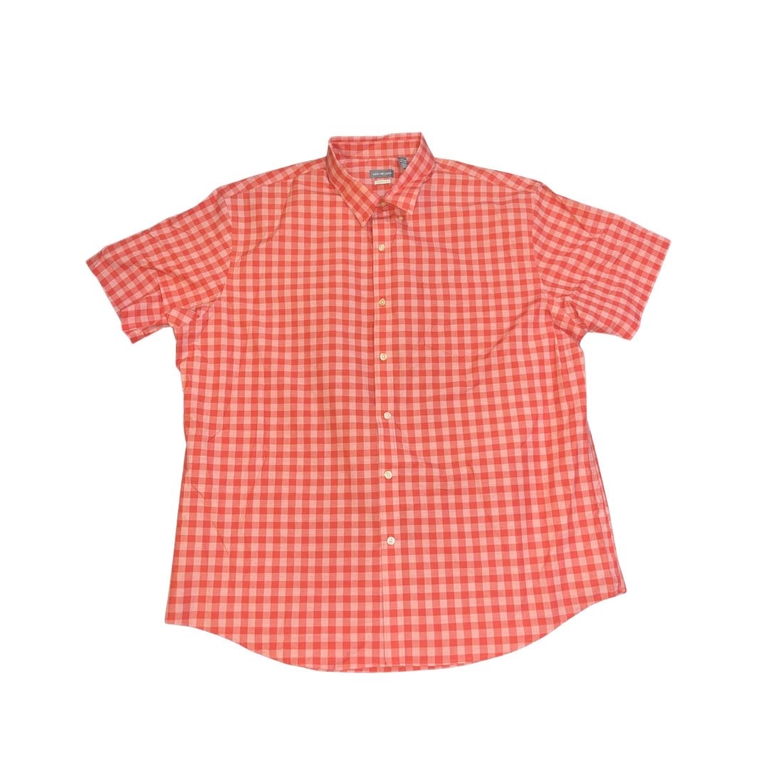 Van Heusen Mens Short Sleeve Button Shirt Size XXL Classic Fit Casual Preppy