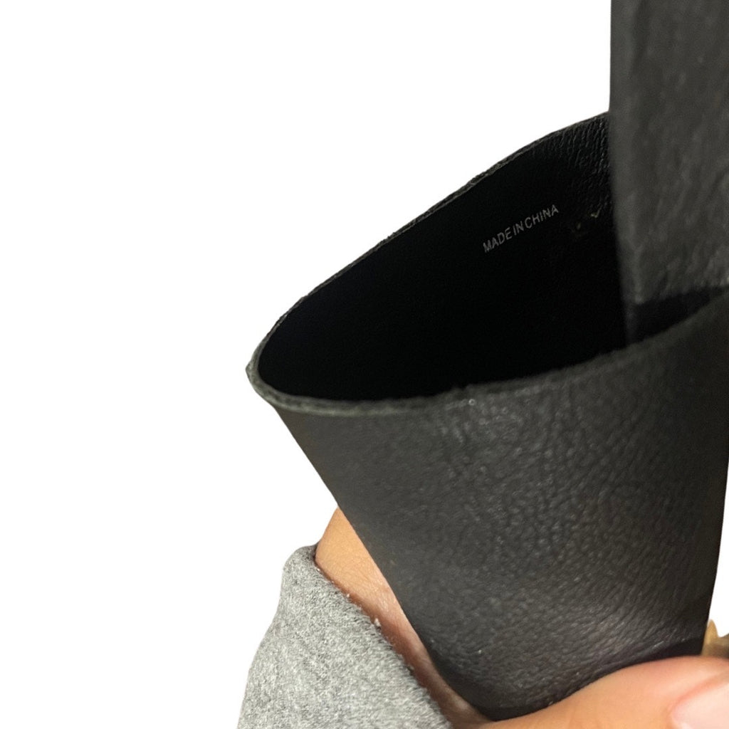 Eileen Fisher Soft Tumbled Leather Wedge Slide SZ 6 Toe Band Rubber Sole Comfort