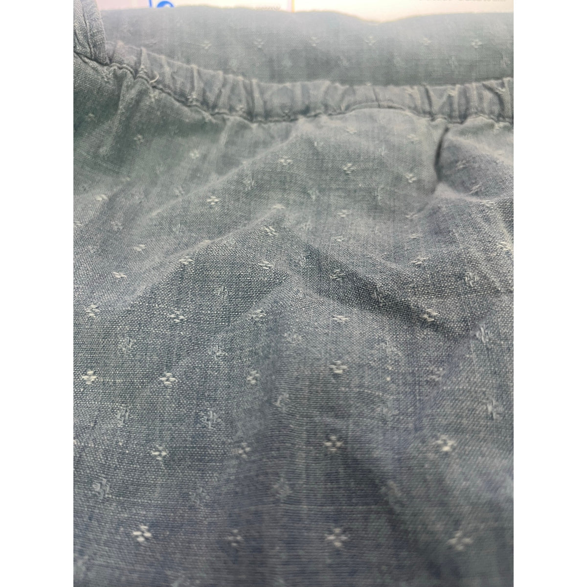 J.Crew Dobby Off the Shoulder Ruffle Sleeves Chambray Short Dress SZ 4 Western