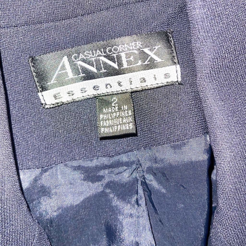 Casual Corner Annex Essentials Blue Business Dress Suit Piece SZ 2 Career Office