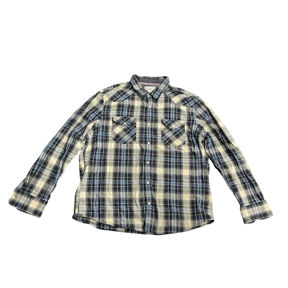 Flag & Anthem Long Sleeve Plaid Western Flannel Shirt XL Front Yolk Pearl Buttons