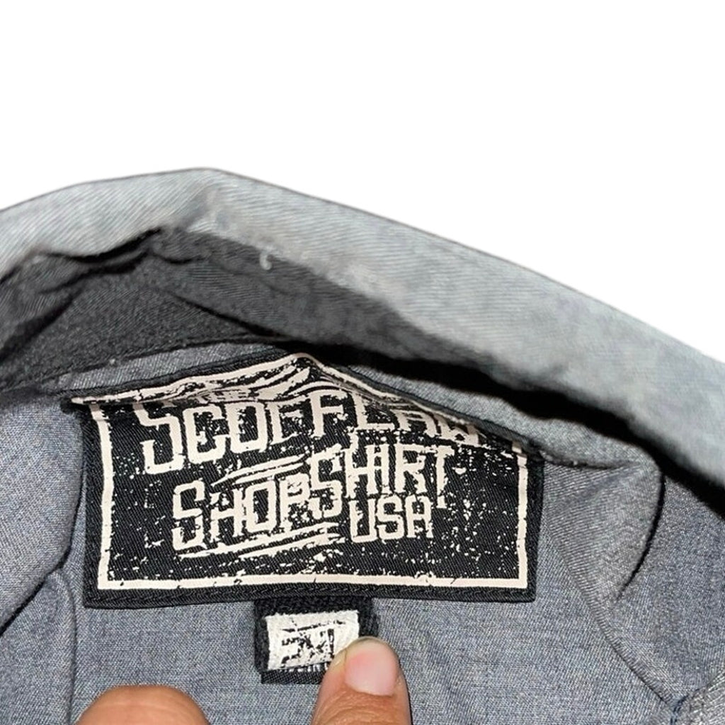 Icon The Scofflaw Mechanic Graphic Mens Short Sleeve Work shirt Gray Size 2XL