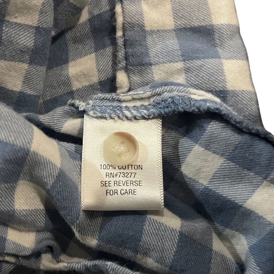 Croft & Barrow Long Sleeve Blue White Checkered Button Up Long Sleeve shirt XL