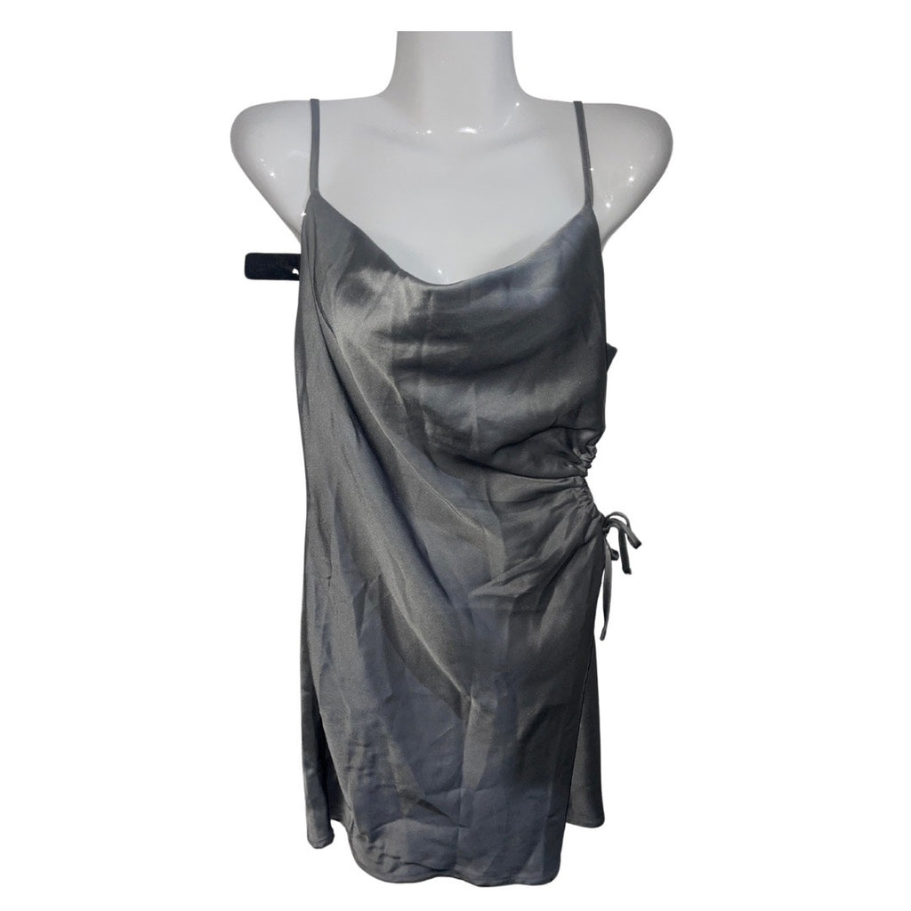 Y2K Silver Gray strappy mini cocktails night out dress