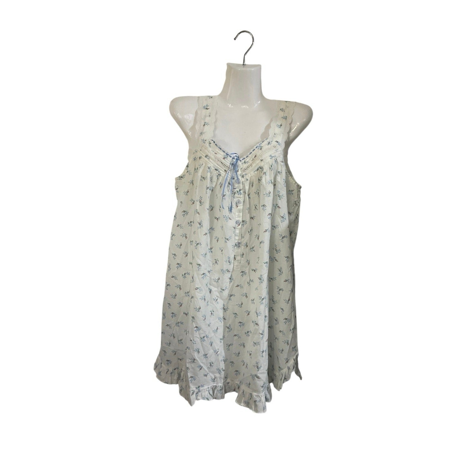Vintage Eileen West Sleeveless Floral Chemise Nightgown SZ M Sleepwear Pajamas