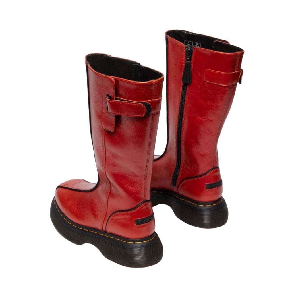 Dr. Martens Buzz High Eclipse Platform Leather Tall Boots Flame Orange SZ 7 NWT