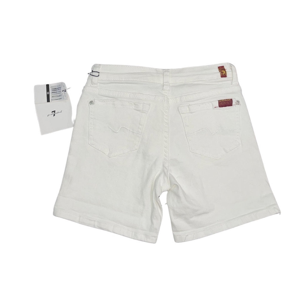 7 for all Mankind Youth Girl White Denim Jean Shorts Size 10 NWT Streetwear Chic