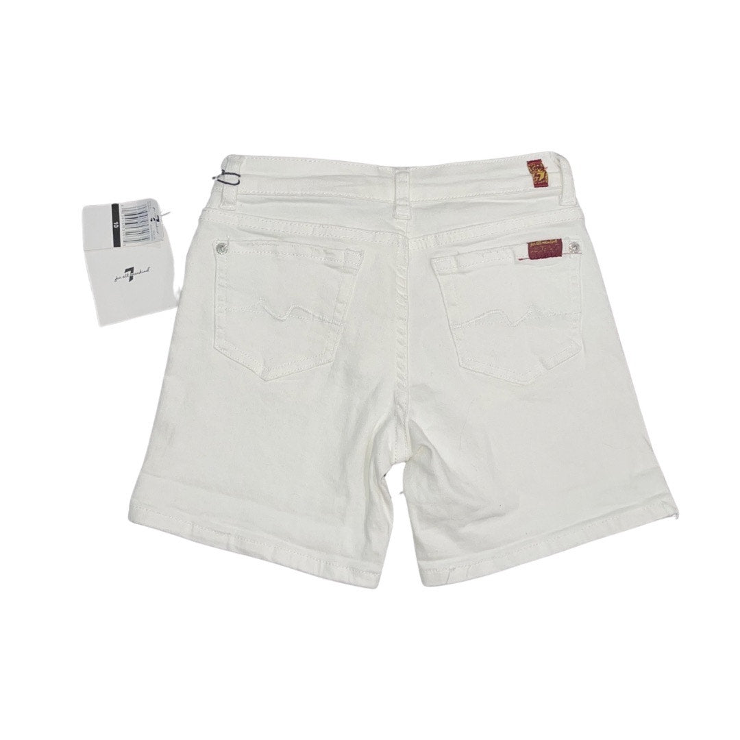 7 for all Mankind Youth Girl White Denim Jean Shorts Size 10 NWT Streetwear Chic