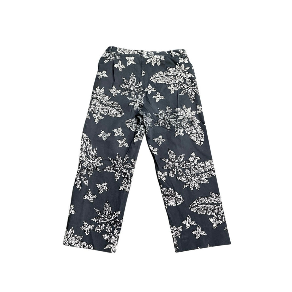 Evan-Picone Navy Blue Floral Stretch Capri Pants SZ 8 Resort Casual Wear