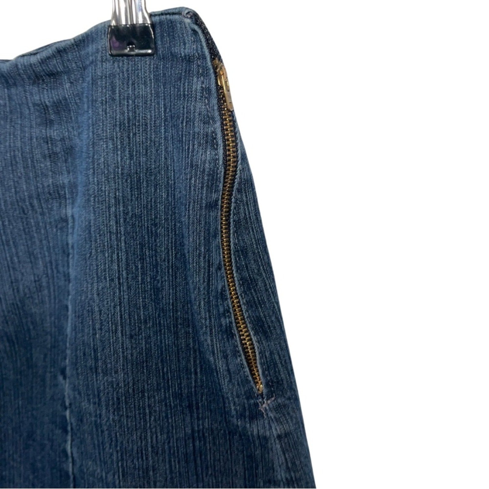 Vintage Fredericks of Hollywood Denim knee length skirt slits