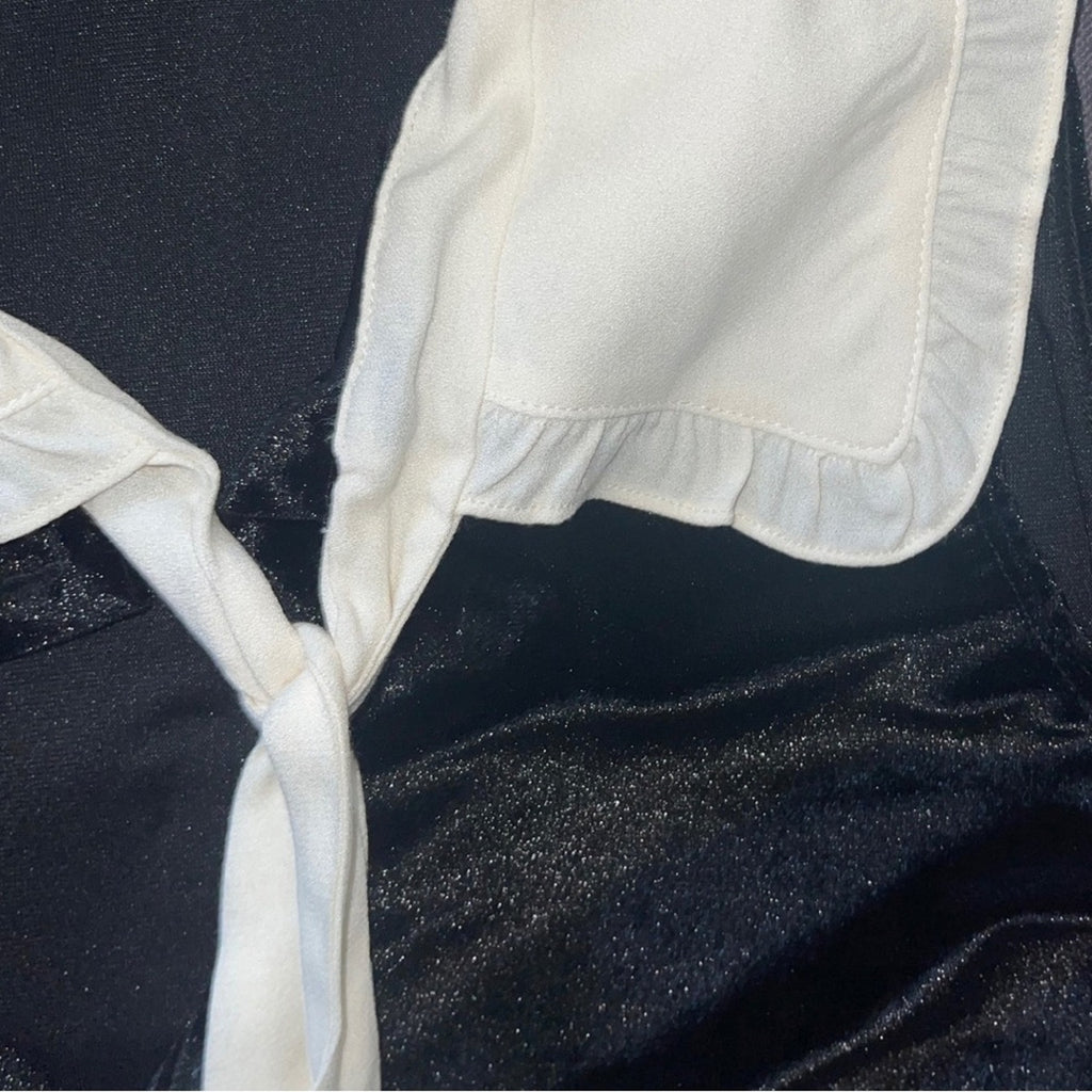 Reformation NWT Evelynn Velvet Dress Collar tie Knit preppy academia size medium