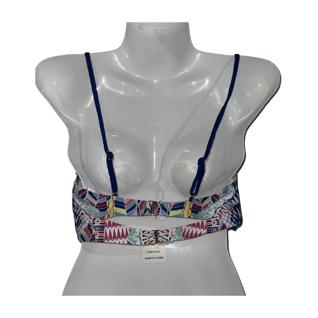 Bar III Aztec Sunset Print Underwire Bikini Top Size Small Beach Vacation Resort