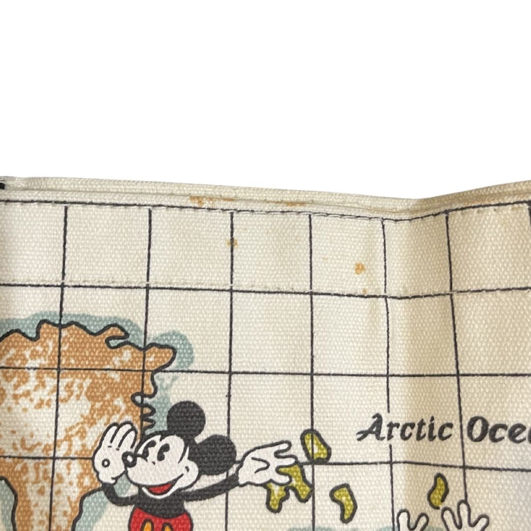 Walt Disney Company Mickey Mouse Around the World Canvas Tote Bag Vintage NWT