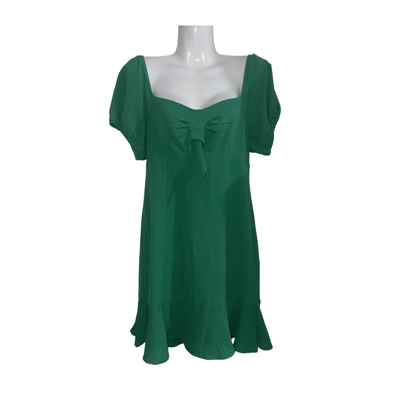 BCBGeneration Smoked Mini Dress Sweetheart Neckline Ruffle Hem NWT Fit & Flare