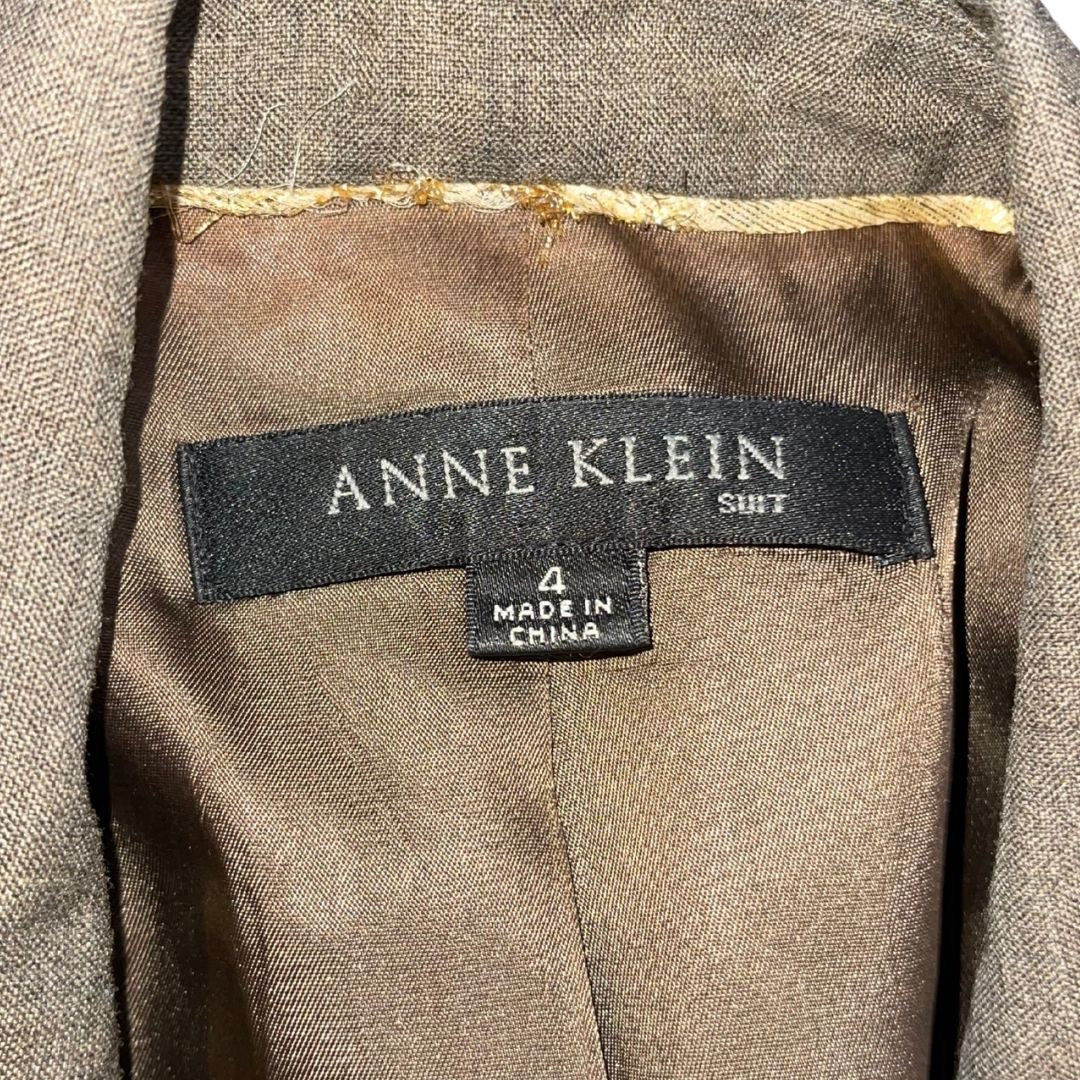 Anne Klein One Button Blazer Wool Blend Size 4 Career Office Professional Preppy