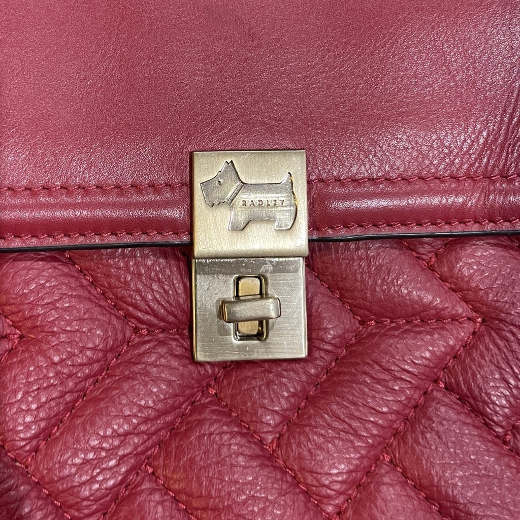 Radley London Dorset Street Quilted Red Leather Crossbody Bag Quiet Luxury