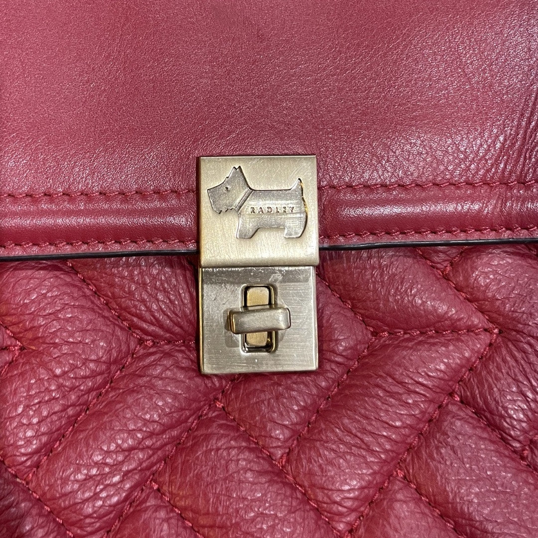Radley London Dorset Street Quilted Red Leather Crossbody Bag Quiet Luxury