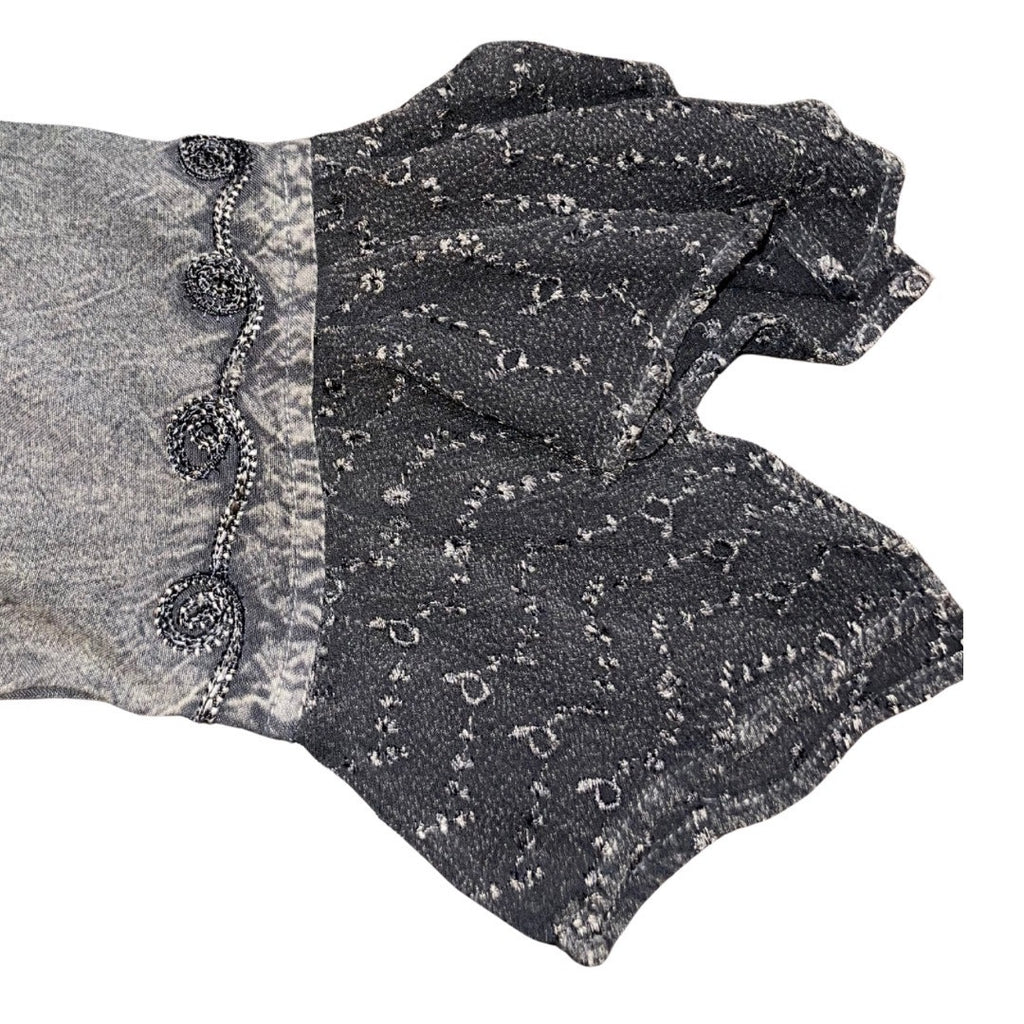 Bohemian Style Tunic Blouse Embroidered Details Bell Sleeves Lace Indie Western