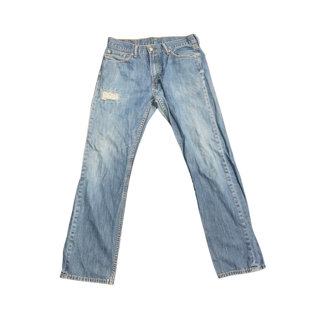 Levi's Women Upcycled Patch Denim Jeans Size 33x32 Straight leg Hippie Indie Y2K