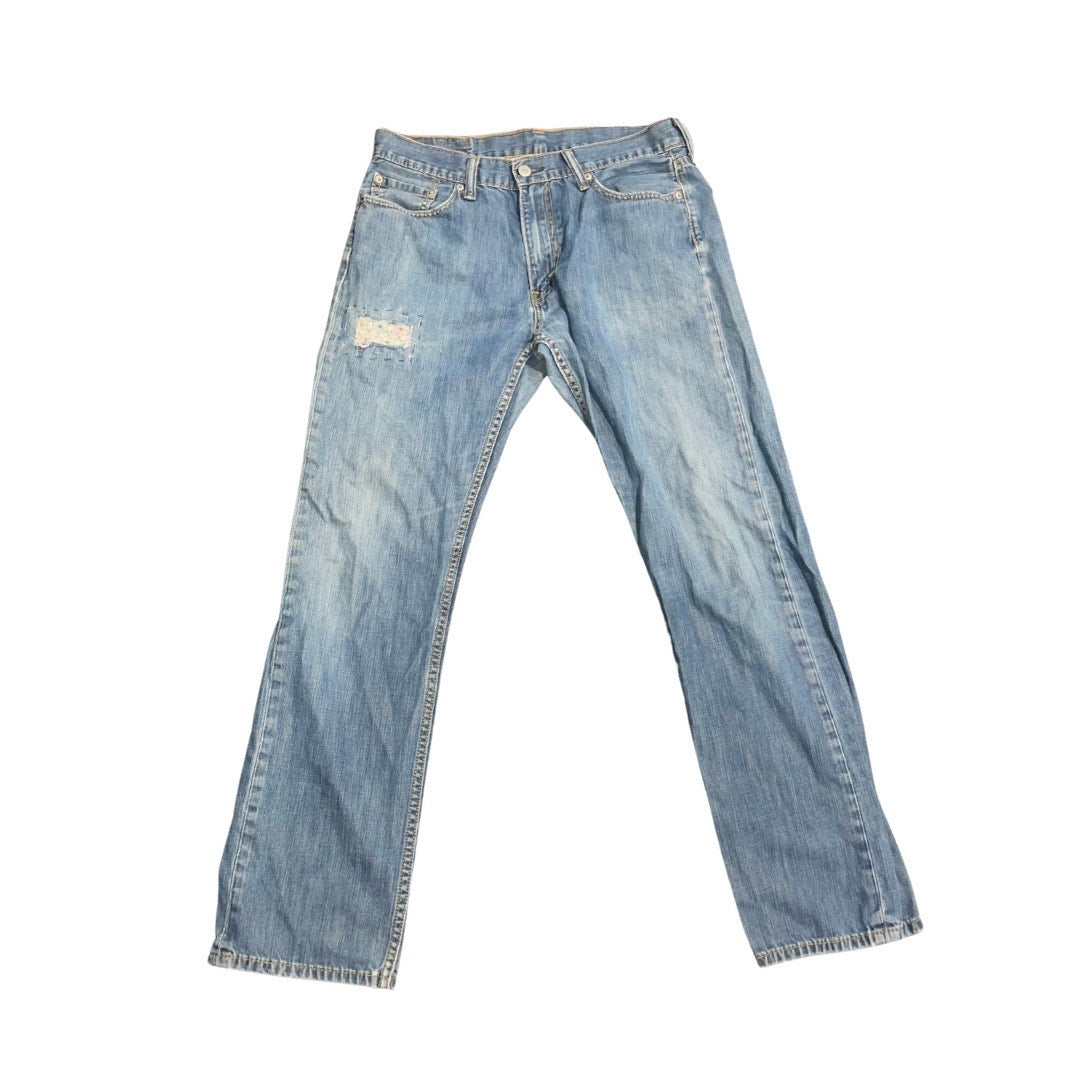Levi's Women Upcycled Patch Denim Jeans Size 33x32 Straight leg Hippie Indie Y2K
