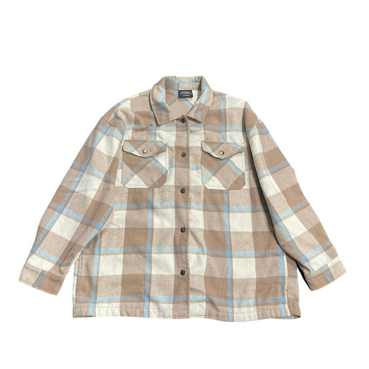 HFX Plaid Flannel Shirt Jacket Shacket Size Large Relaxed Fit Streetwear Outdoor