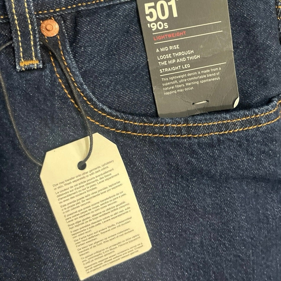Levis Premium 501 '90s Lightweight Womens Size 32x32 NWT Mid Rise Straight Leg