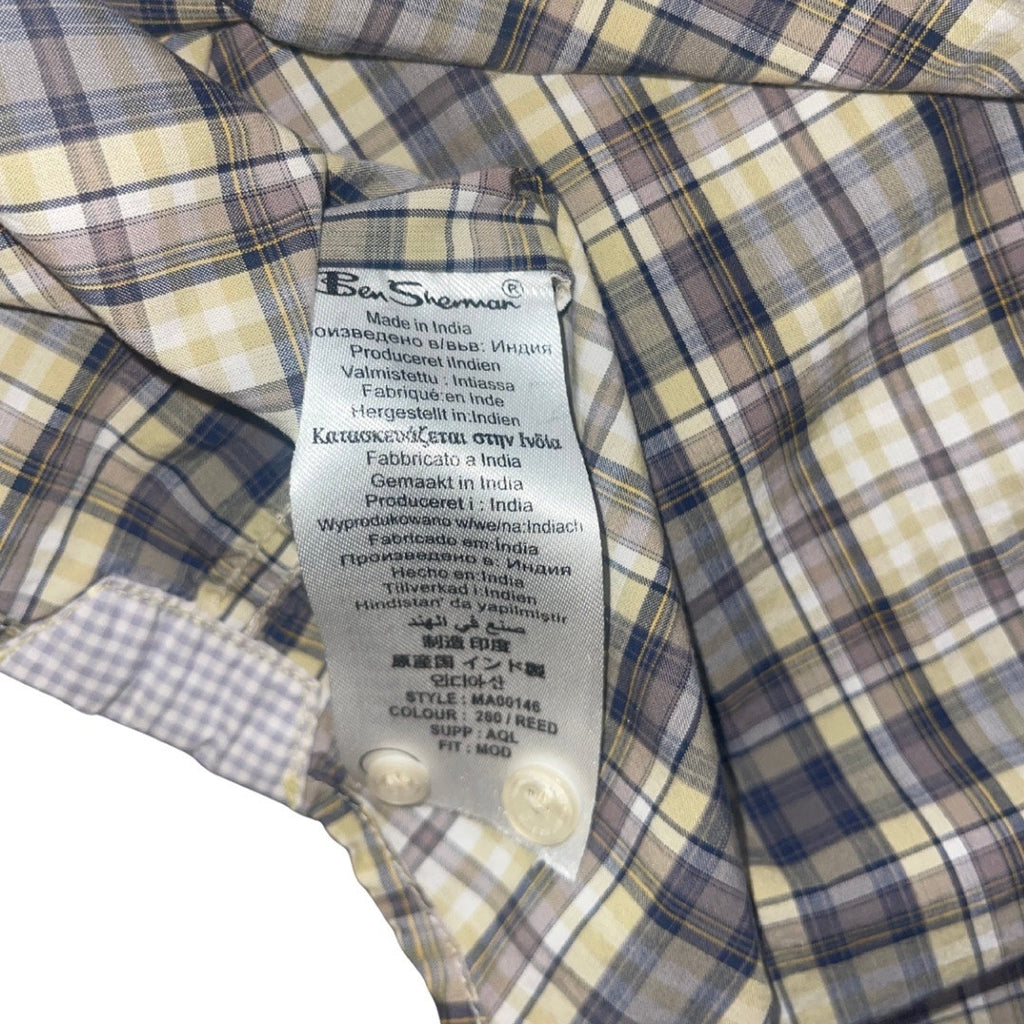 Ben Sherman Pearl Snap Long Sleeve Plaid Shirt Size XXL Western Cowboy Rodeo