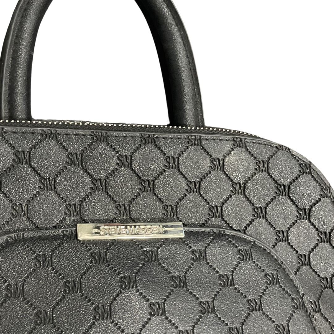 Steve Madden Black Monogram Backpack Bag Y2K Fashionable Girly