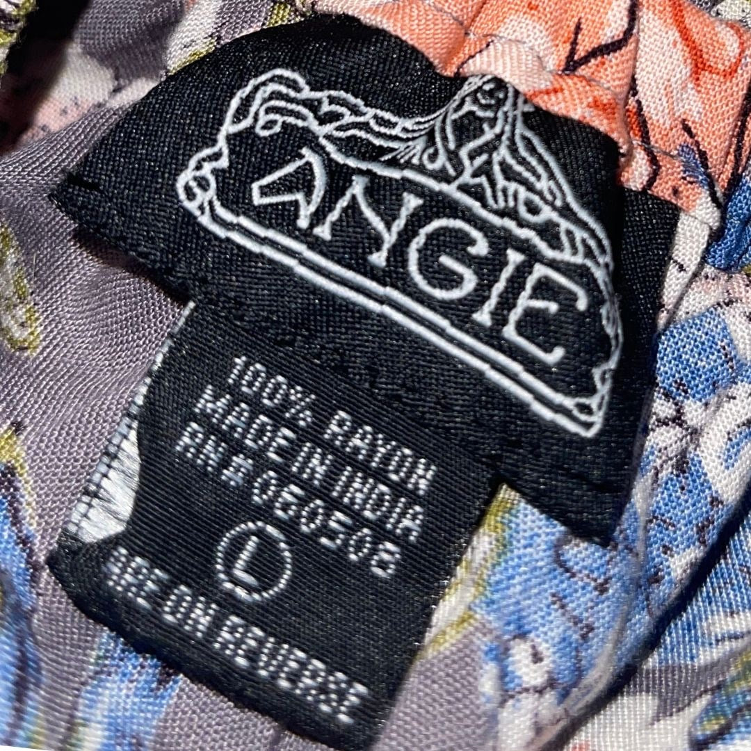 Angie Off Shoulder Romper Floral Paisley Print Lace Trim Large Boho Festival