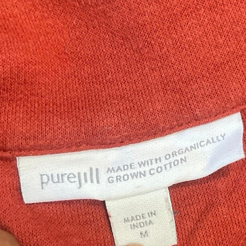 J. Jill Pure Jill Collared Knit Top Size Medium Organic Cotton RelaxedFit Casual