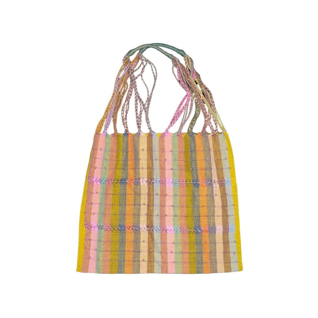 Knitted Mexican Oaxacan Handbag Tote Carry all Woven Bag Artisan Market