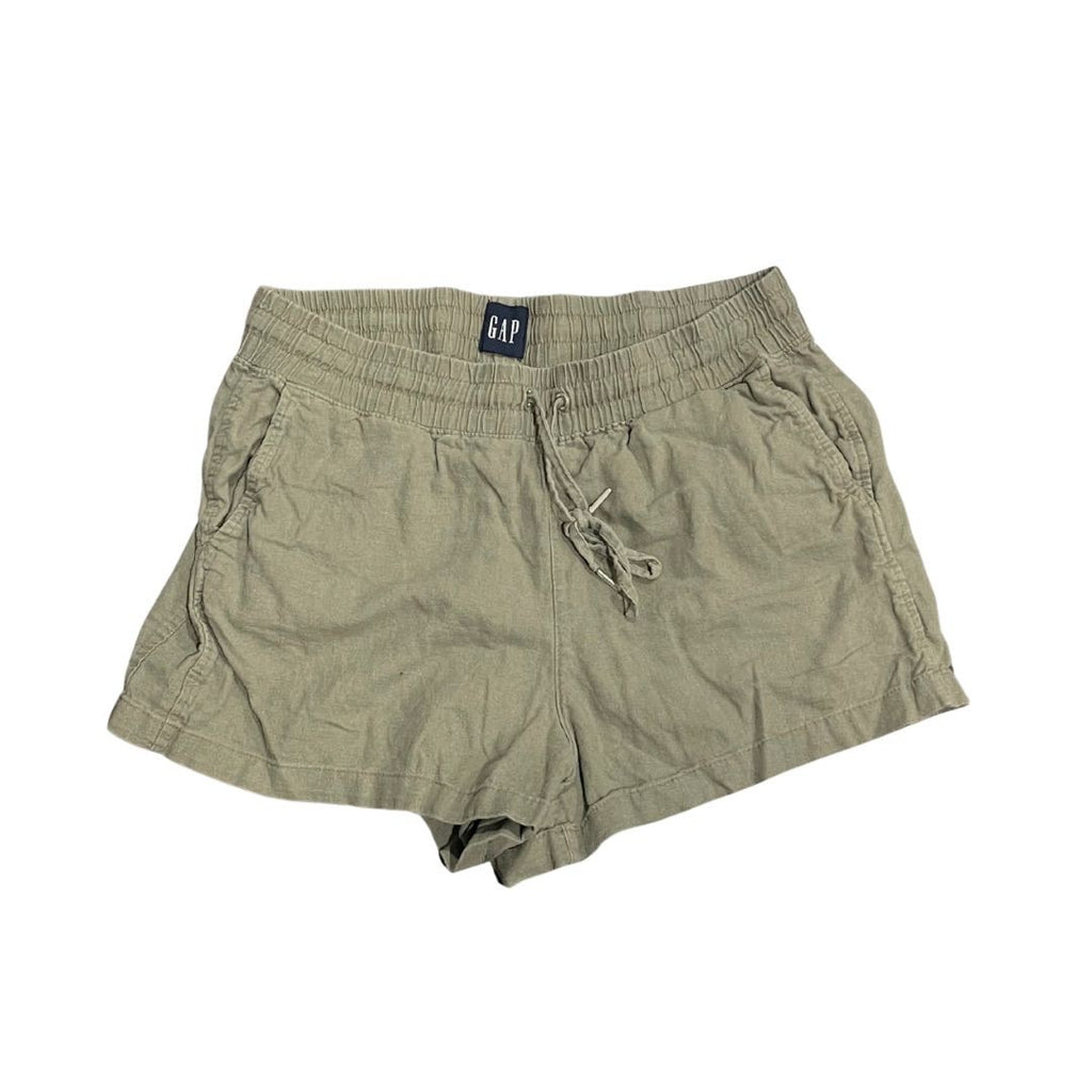 Gap Linen Blend Easy Shorts Pockets Elastic Waist Drawstring Size Large Casual