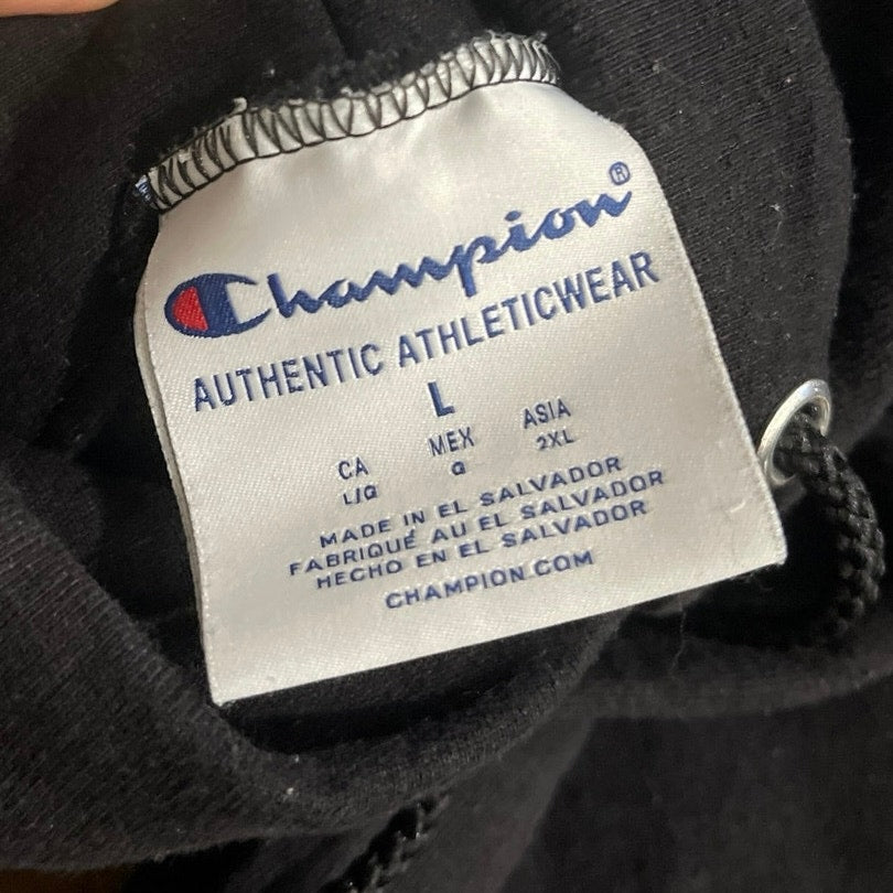 Champion Black Stanford Cardinal Arch Over Logo Pullover Hooded SZ L Collegiate