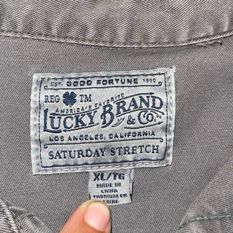 Lucky Brand Saturday Stretch the mark of good luck SZ XL Denim Long Sleeve Shirt