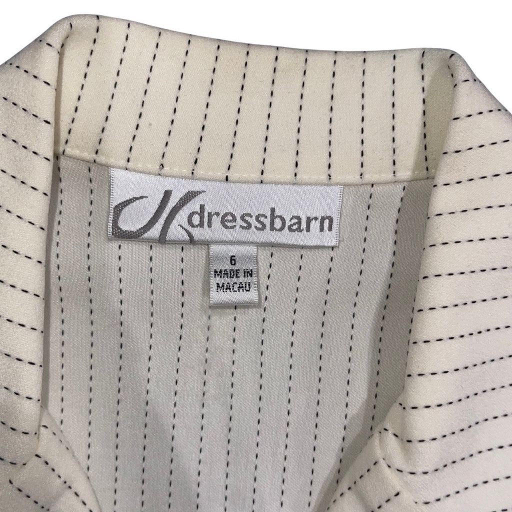 Dressbarn Pinstripe 2 Piece Skirt Suit Blazer Size 6 Career Office Professional 90s