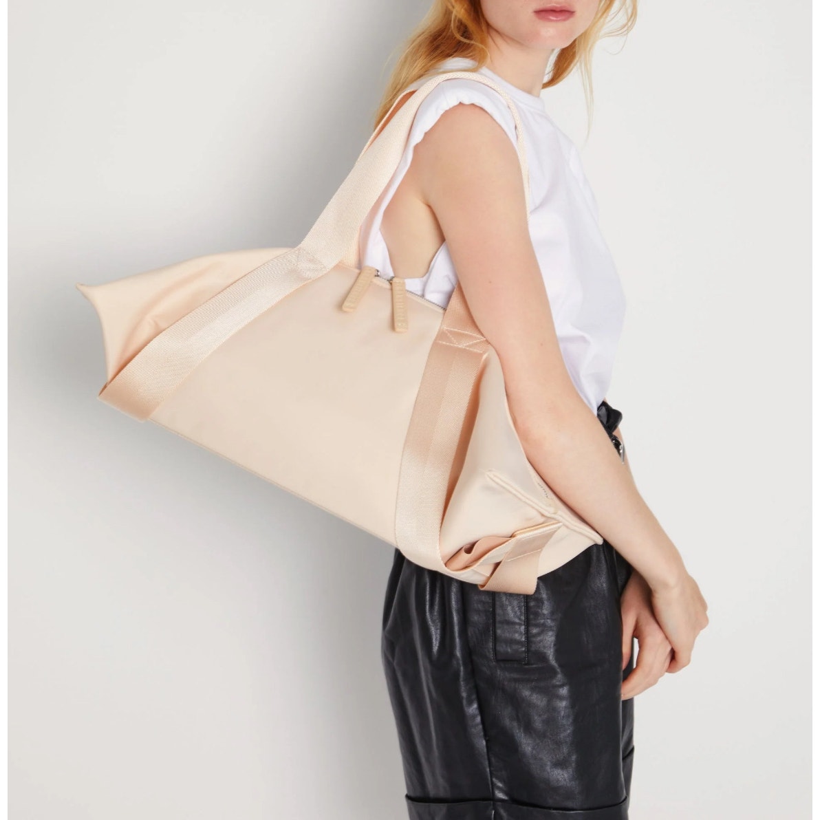 Transience vintage Yoga Gym duffle bag blush pink nylon weekender