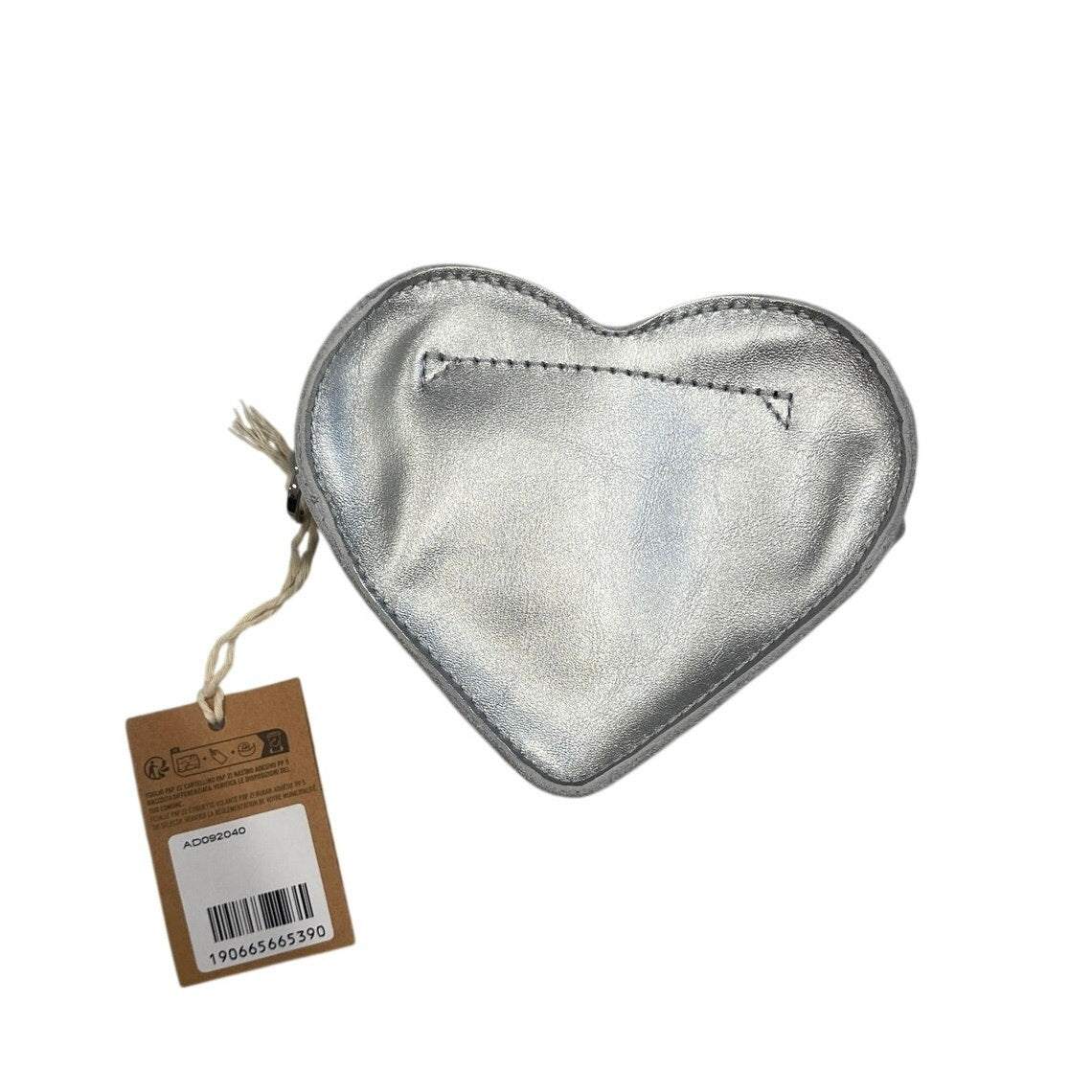 Dr. Marten Mini Silver Metallic Leather Heart Shaped Bag NWT Silver Chain Strap